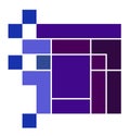 Purple Cube Logo Royalty Free Stock Photo