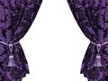 Purple curtain isolated on white background Royalty Free Stock Photo