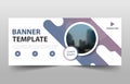 Purple curve business banner template, header cover for website design template. horizontal banner template