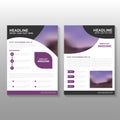 Purple curve Vector Leaflet Brochure Flyer business proposal template design, book cover layout design, Abstract purple template