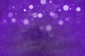 Purple cute glossy glitter lights defocused bokeh abstract background, holiday mockup texture with blank space for your content