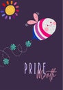 Purple Cute Illustrations Pride Month Poster
