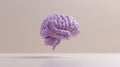 The Purple 3D Brain Model.AI generated image Royalty Free Stock Photo