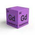 Purple 3D Cube Representing Gadolinium Element from Periodic Table science Royalty Free Stock Photo