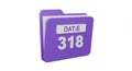 Purple 3D Folder with Date 318 Royalty Free Stock Photo