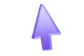 Purple 3d mouse cursor arrow icon on white background Royalty Free Stock Photo