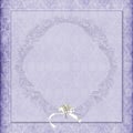 Purple damask frame with bouquet Royalty Free Stock Photo
