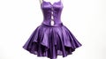 Purple Dance Dress With Bowknots - Women\'s Micro Mini Skirt Cosplay Nightwear