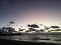 Purple Dawn in Wailua Bay in September on Kauai Island, Hawaii.