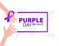 Purple Day. World epilepsy day. Epilepsy solidarity symbol.