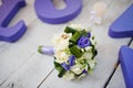 Purple decor wedding word love