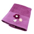 Purple decorated terry towel