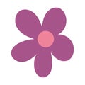 Purple decorative flower nature petals ornament isolated icon design Royalty Free Stock Photo