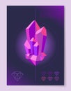 Purple Diamond Shape on Abstract Background Poster