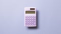 Purple digital calculator isolated on purple background