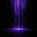 Purple Digital Rain Abstract Background Flowing Downwards Royalty Free Stock Photo