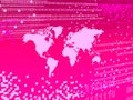 Purple digital worlmap background with white pixels