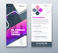 Purple DL Flyer design with square shapes, corporate business template for dl flyer. Creative concept flyer or banner Royalty Free Stock Photo