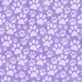 Purple Doggy Paw Print Tile Pattern Repeat Background Royalty Free Stock Photo