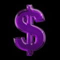 Purple dollar sign symbol Royalty Free Stock Photo