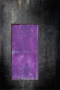 Purple Door in Black Concrete Wall