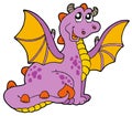 Purple dragon with big wings Royalty Free Stock Photo