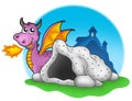 Purple dragon with cave