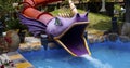 Purple dragon head water slide