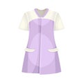 Purple Dress with Short Sleeve and Pocket as Uniform and Workwear Clothes Vector Illustration