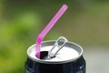 Purple drinking straw Royalty Free Stock Photo