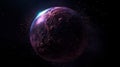 Purple Earthlike Planet in Dark Space. Generative AI Royalty Free Stock Photo