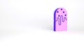 Purple Easter cake icon isolated on white background. Happy Easter. Minimalism concept. 3d illustration 3D render Royalty Free Stock Photo