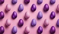 Purple easter egg pattern pink on pink background Generative AI Royalty Free Stock Photo