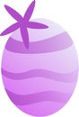 Purple Easter striped egg with spring flower