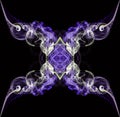 Purple and ecru abstract twisted smoke isolated on black background Royalty Free Stock Photo