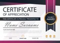 Purple Elegance horizontal certificate with Vector illustration ,white frame certificate template with clean and modern pattern Royalty Free Stock Photo