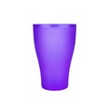 Purple empty plastic cup white background isolated closeup, disposable blank drinking glass, beverage, cocktail, tableware design Royalty Free Stock Photo