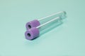 Purple empty vacuum blood collection tube test with EDTA as anticoagulant. Royalty Free Stock Photo