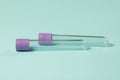 Purple empty vacuum blood collection tube test with EDTA as anticoagulant. Royalty Free Stock Photo