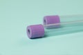 Purple empty vacuum blood collection tube test with EDTA as anticoagulant. Royalty Free Stock Photo