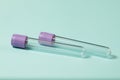 Purple empty vacuum blood collection tube test with EDTA as anticoagulant. Royalty Free Stock Photo