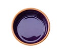 Purple enamel ceramic baking bowl isolated on white Royalty Free Stock Photo