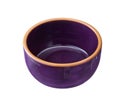 Purple enamel ceramic baking bowl isolated on white Royalty Free Stock Photo