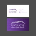 Purple Eyebrows or Brows Artist Business Card Design Template