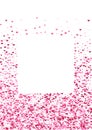 Purple Fall Confetti Backdrop. Pink Scatter Background. Rose Heart Love. Red Valentines Texture