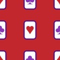 Purple falling playing cards seamless pattern Royalty Free Stock Photo