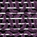 Purple Feather Pattern on Stripe Background