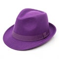 Purple fedora hat isolated on white background Royalty Free Stock Photo