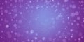 Purple festive decorative Christmas winter background with snowflakes. Darkened edges and light middle