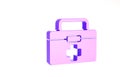 Purple First aid kit icon isolated on white background. Medical box with cross. Medical equipment for emergency Royalty Free Stock Photo